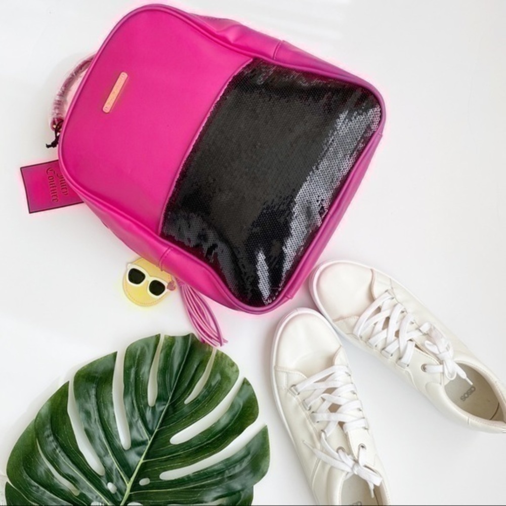 NWT Juicy couture hot pink and black backpack